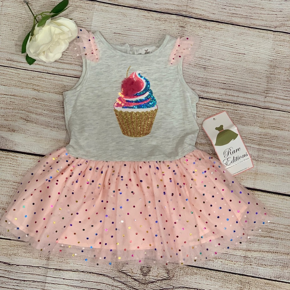 NWT Rare Editions Cupcake Tutu Dress Size 18M